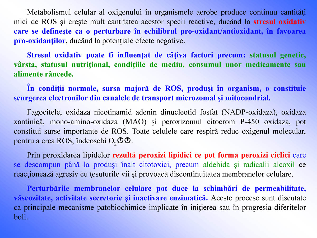 Profilaxia stresului oxidativ cu alimente funcţionale